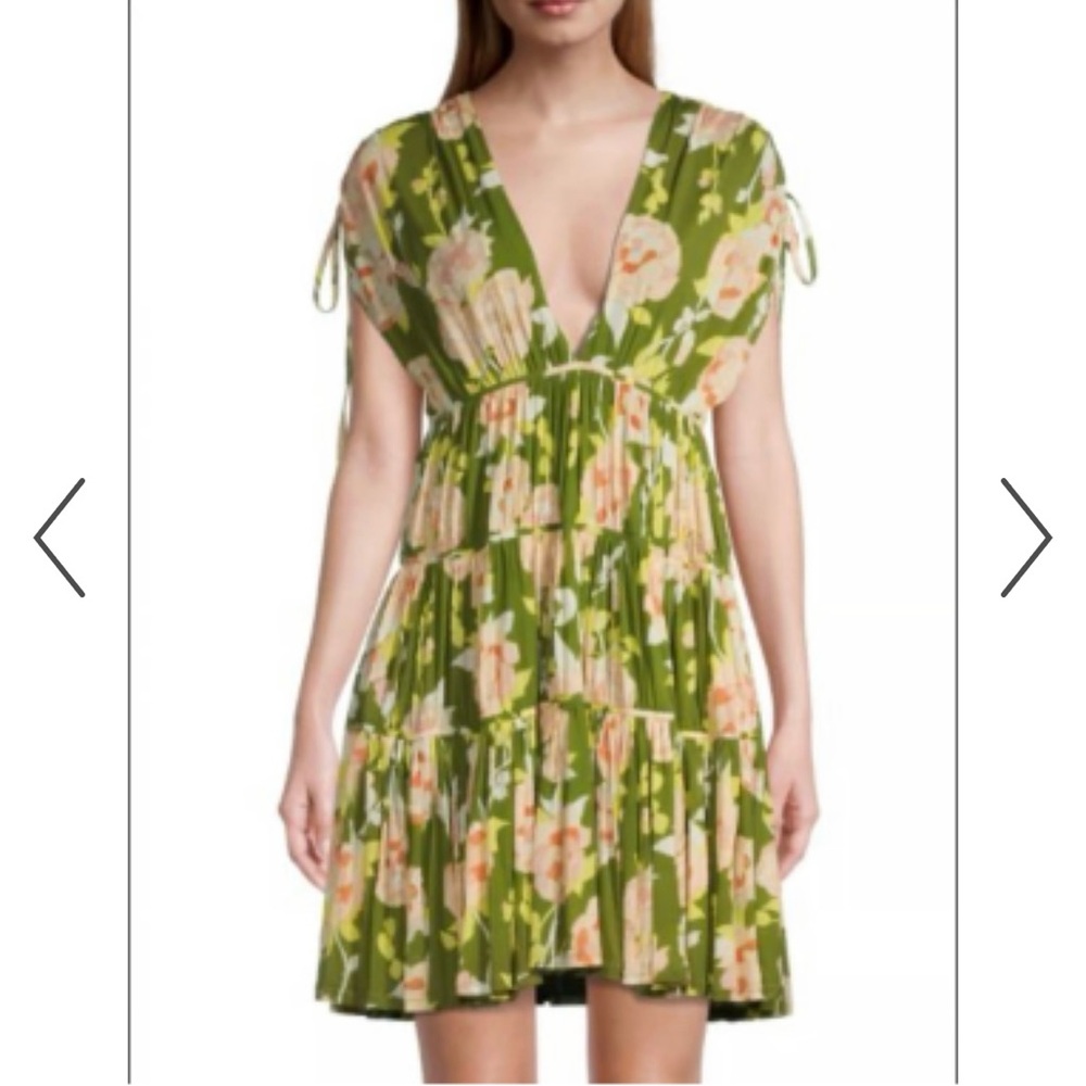Rebecca Taylor green cream flower maxi dress - Picture 3 of 11